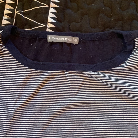 Navy mixed media sailor striped tee - Picture 3 of 5